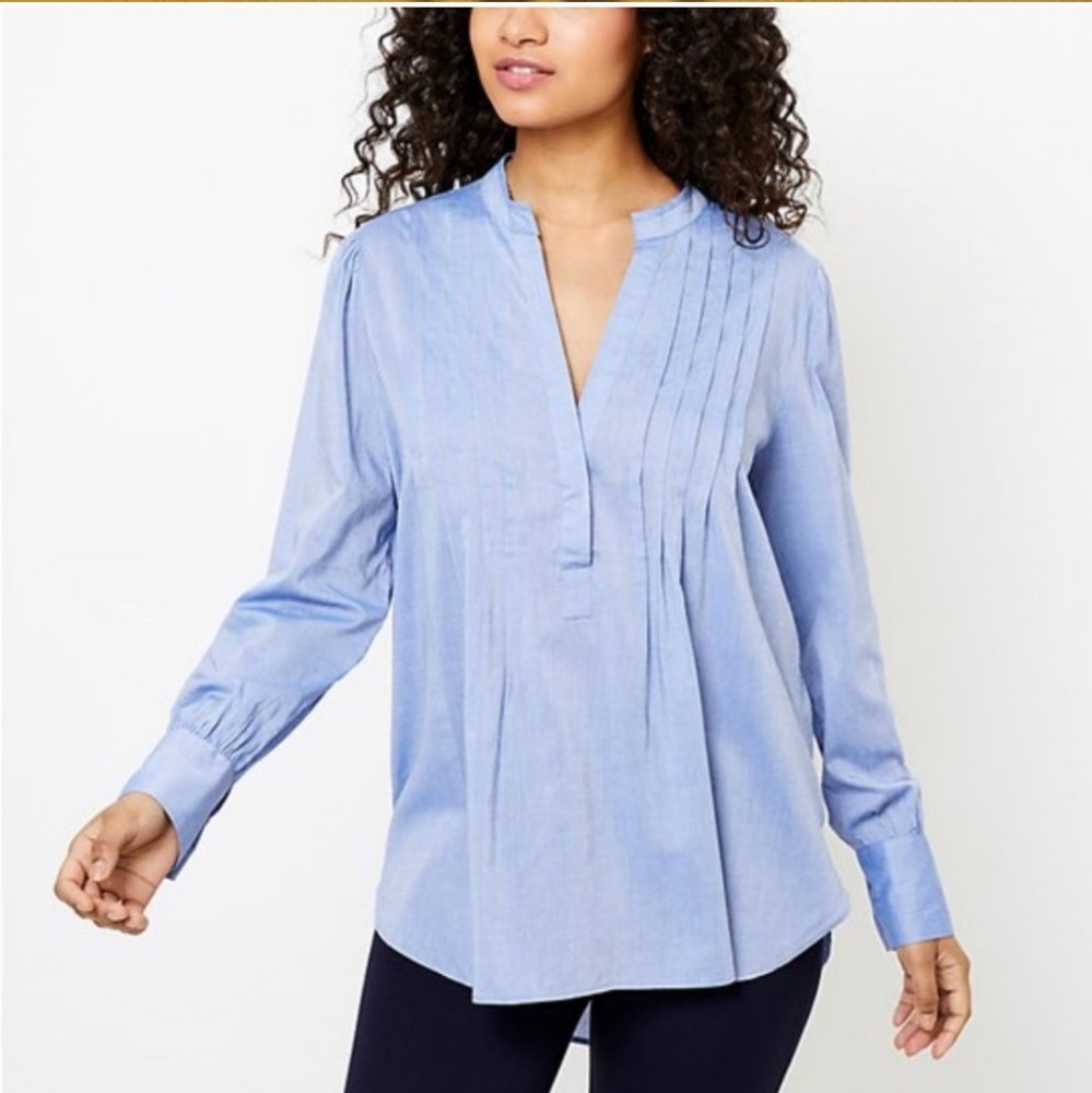 NWT Loft blue button up